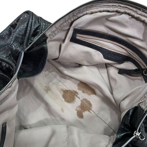 Abro Dark Green Large Bowling Style Leather Tote Bag - Picture 10 of 10